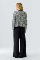Oui bouclé cropped cardigan back view