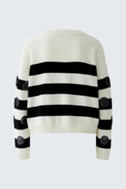 Oui black and white striped cotton jumper – back product view