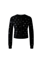 Oui black embellished cropped cardigan product front view