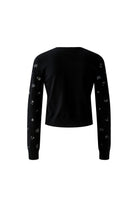 Oui black fine knit cardigan product back view