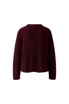Oui RIYA burgundy ribbed cotton jumper – product back view