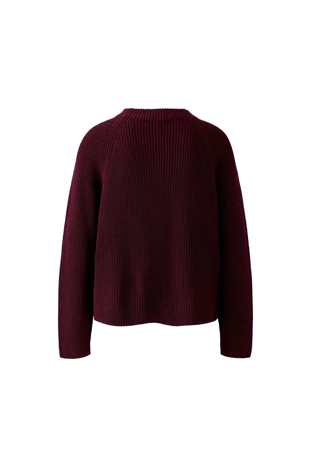 Oui RIYA burgundy ribbed cotton jumper – product back view