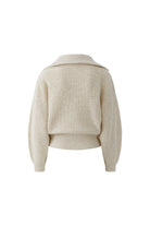 Oui beige ribbed knit jumper with dropped shoulders – back product view