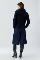 Oui navy half zip jumper – back model view