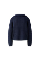 Oui navy ribbed half zip jumper – back product view