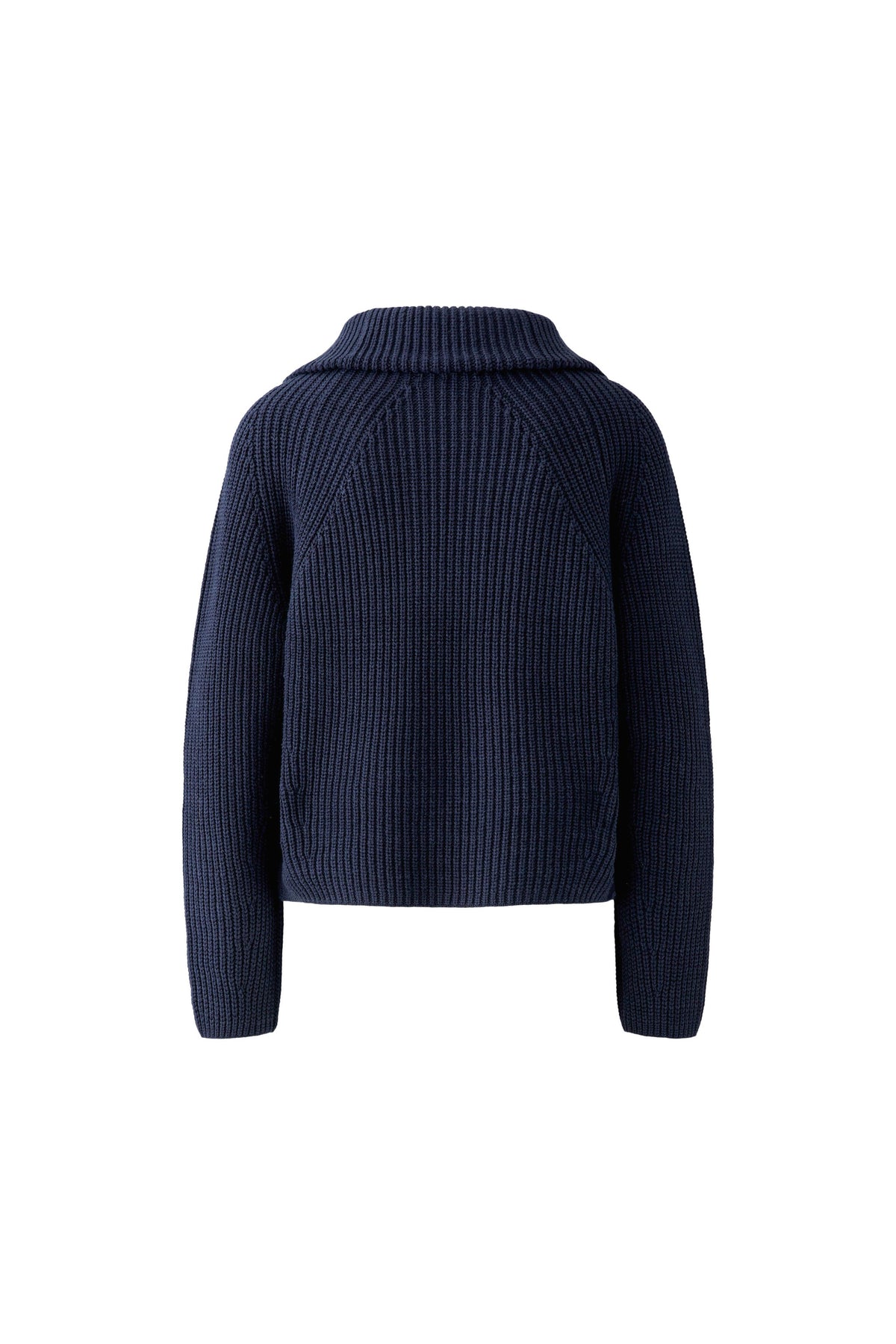 Oui navy ribbed half zip jumper – back product view