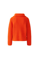 Oui bright orange ribbed half zip jumper – back product view