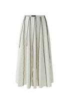 Oui off-white pleated midi skirt product front view