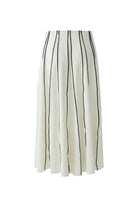Oui black piped pleated midi skirt product back view