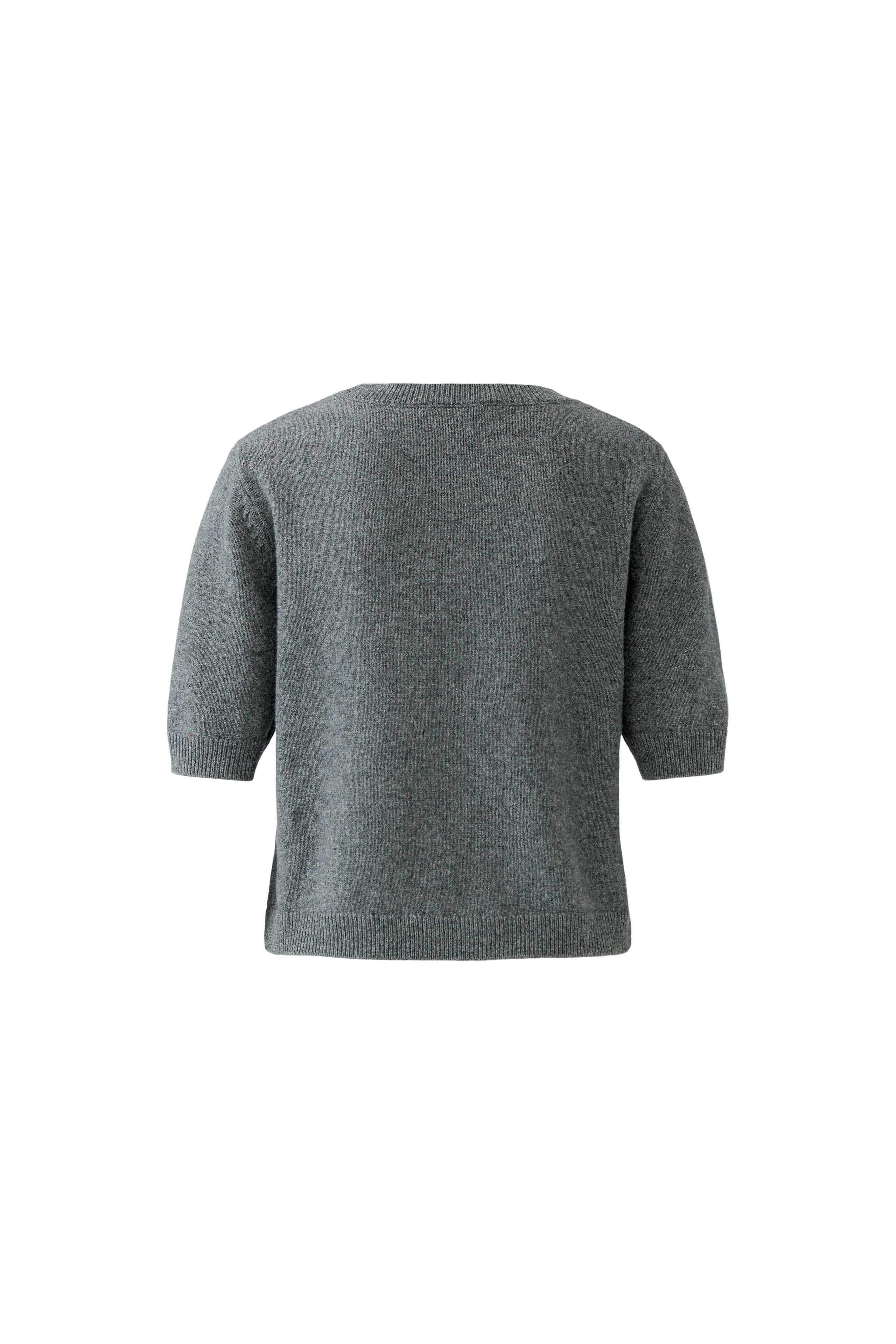 Oui grey short sleeve wool blend jumper – back product view
