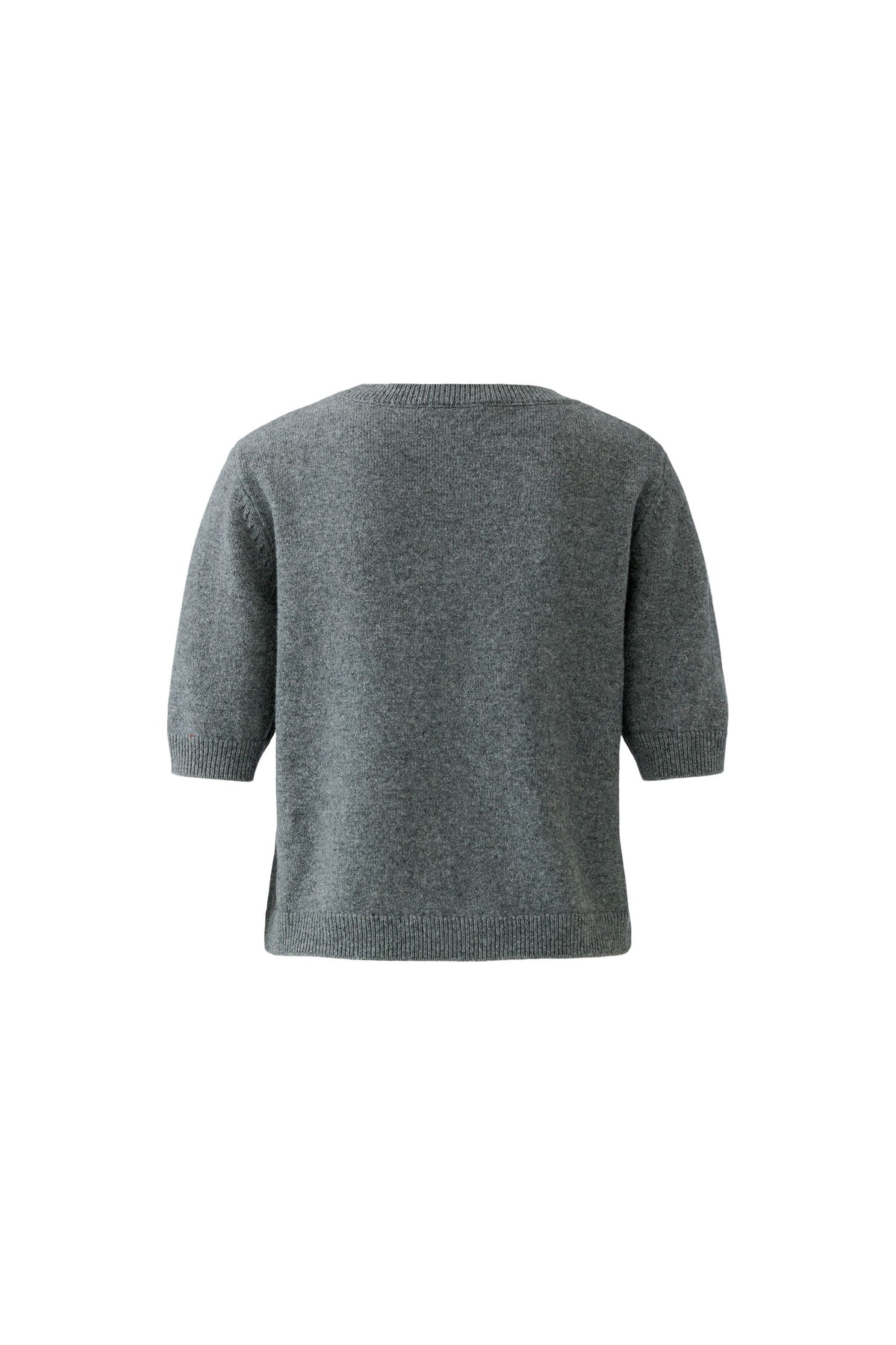 Oui grey short sleeve wool blend jumper – back product view