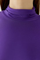 Oui Amaranth Purple soft modal jersey top – fine stretch fabric detail
