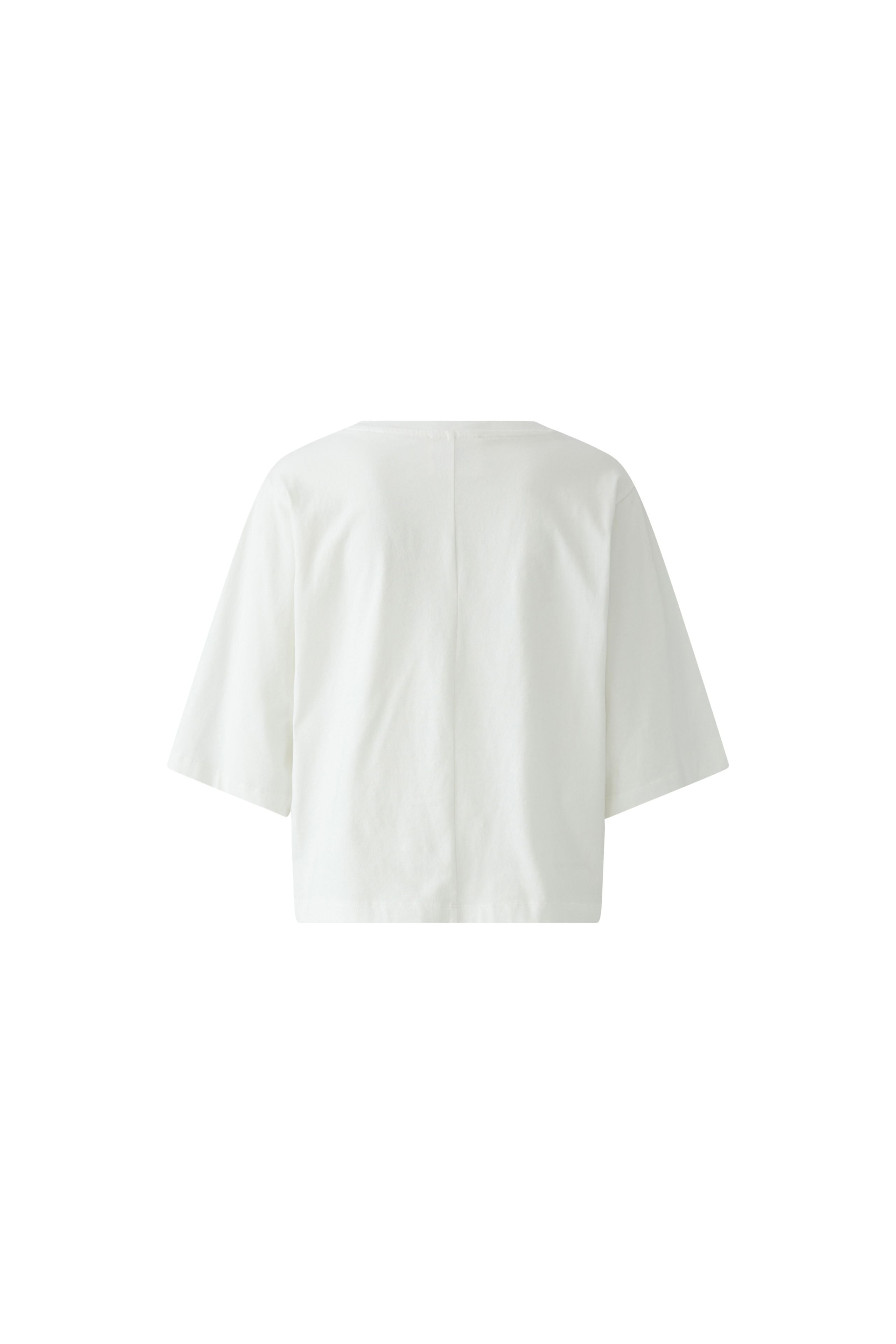 Oui Wild white embellished graphic T-shirt with regular-length hem – product back view