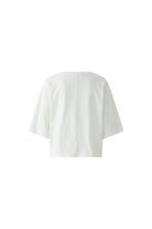 Oui Wild white embellished graphic T-shirt with regular-length hem – product back view