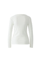 Oui off white cotton modal ribbed top – product back view