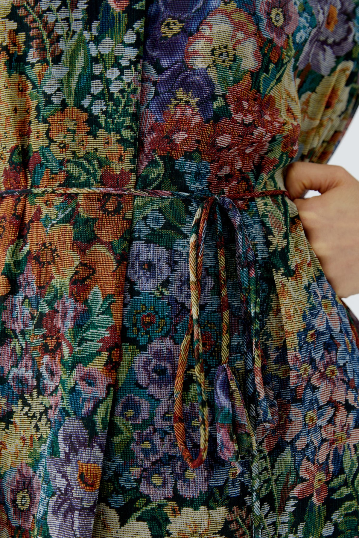 Oui floral maxi dress – waist cord detail