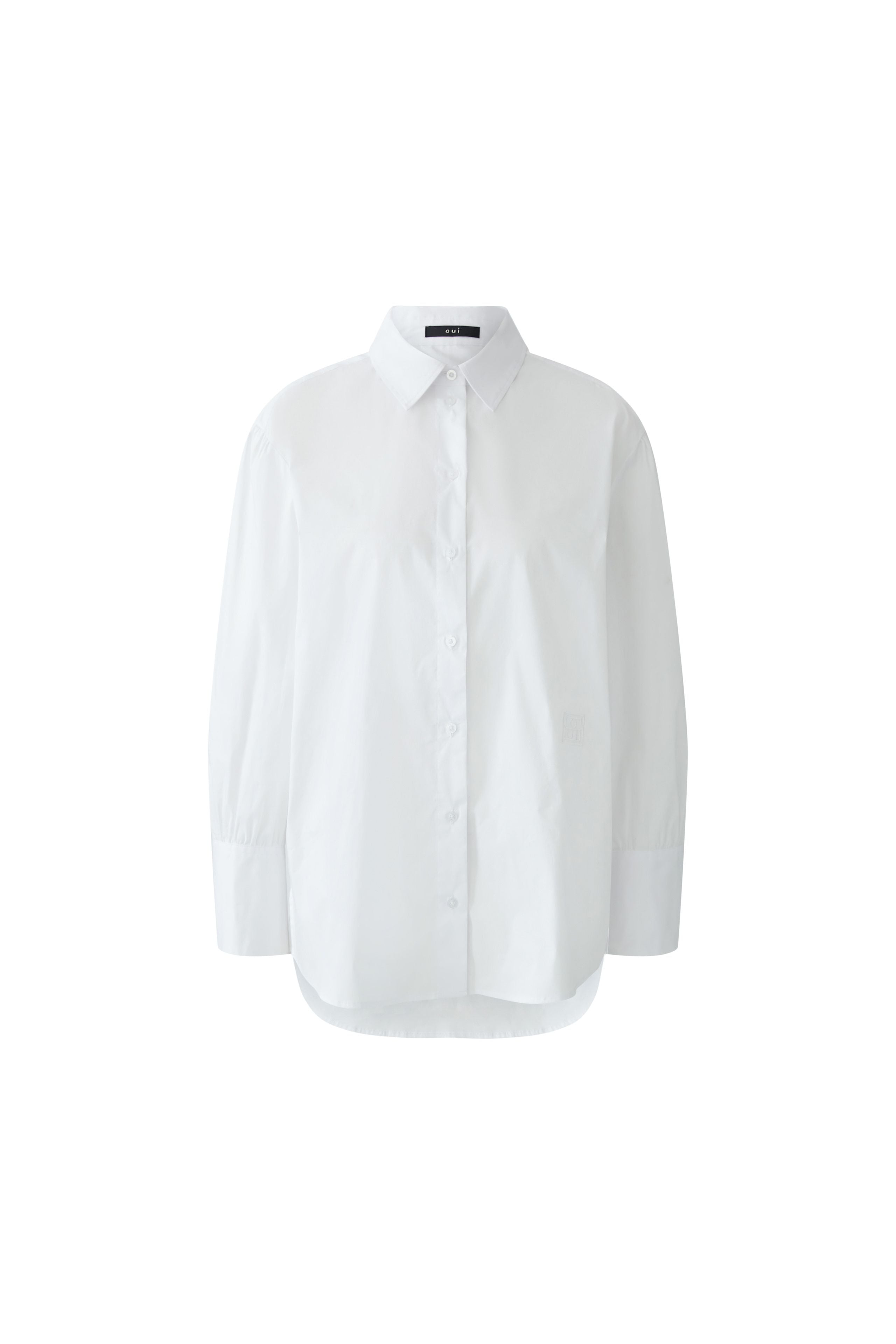     Oui white longline shirt – product-only front view