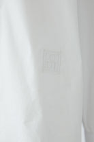 Oui white cotton blend shirt – fabric detail close-up