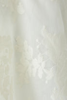 Oui embroidered voile blouse – floral fabric close-up