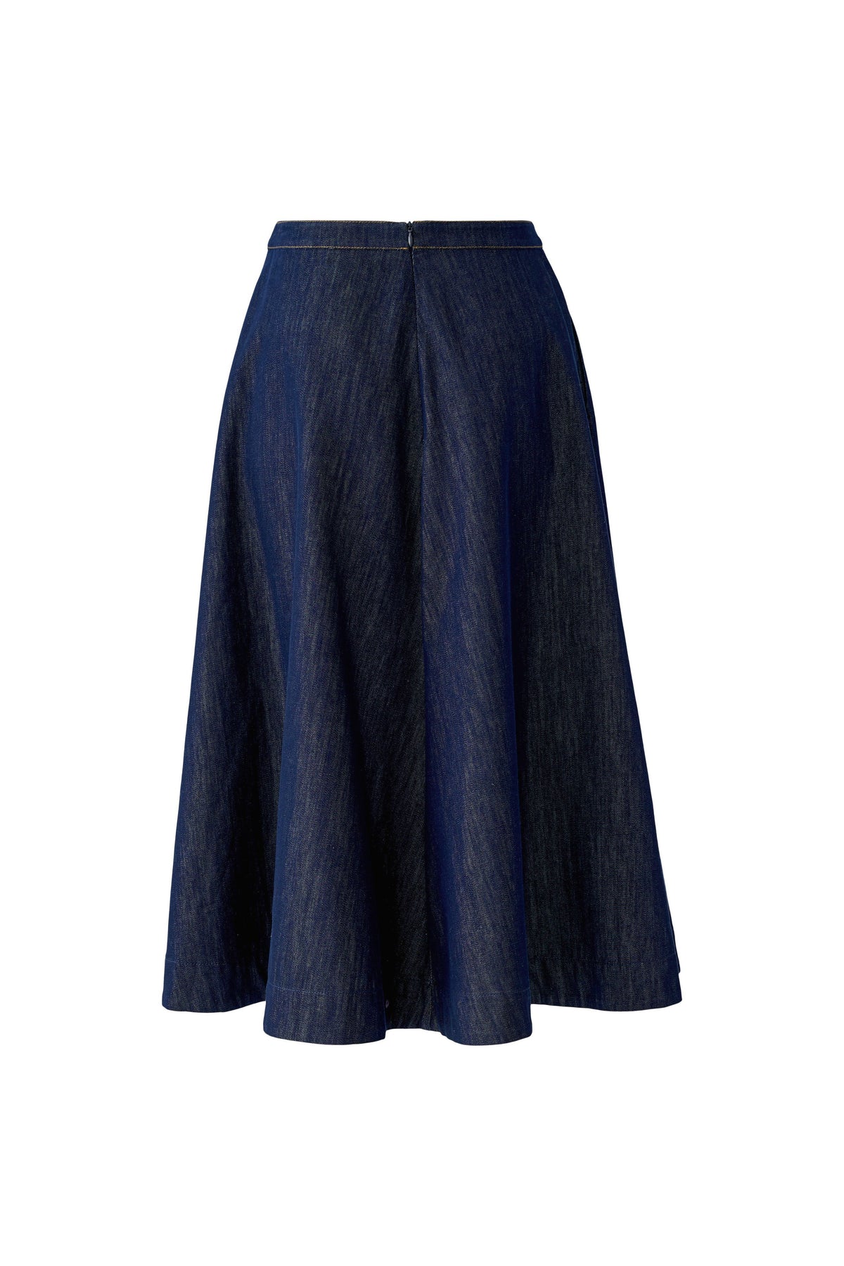 Oui dark denim midi skirt product back view