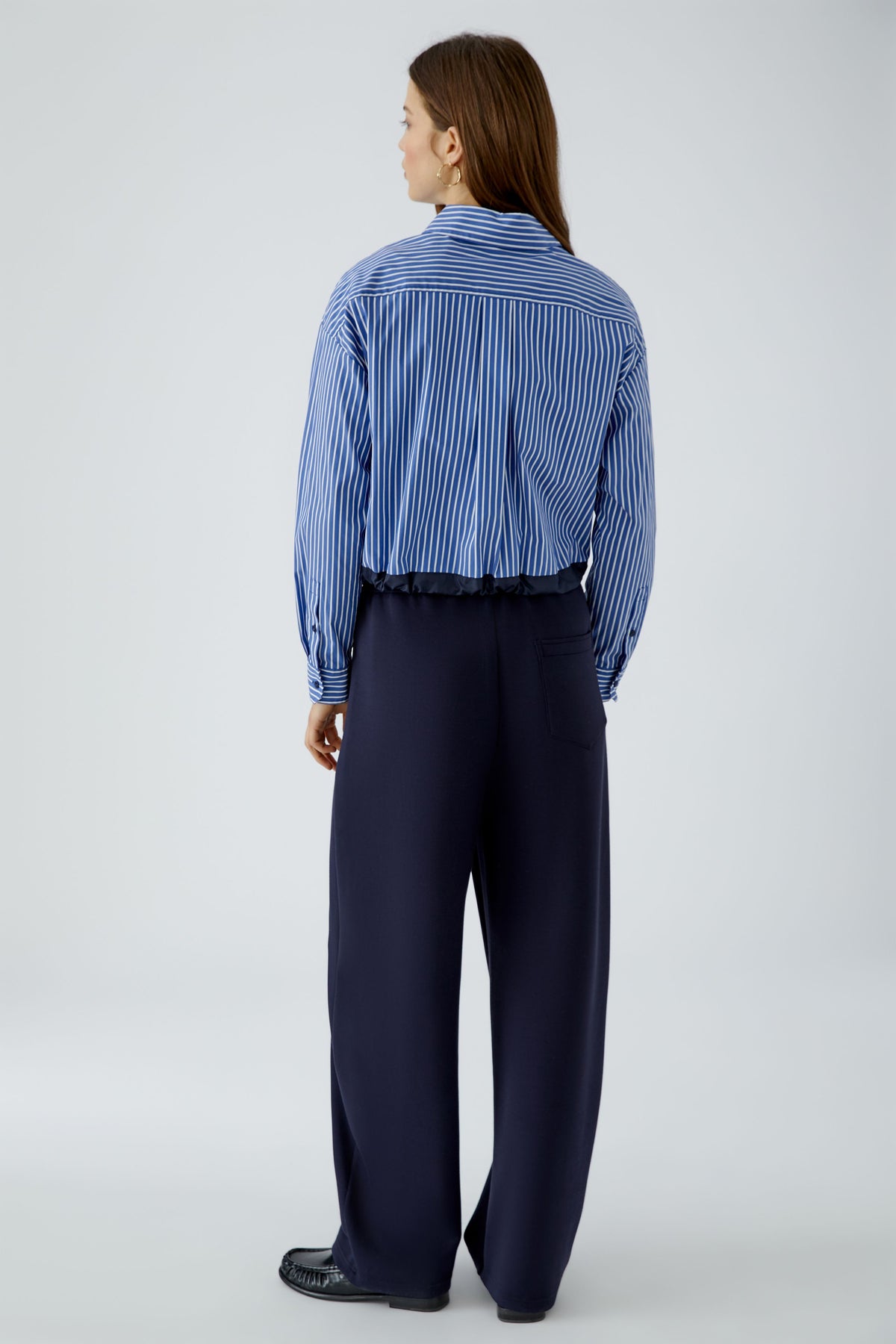 Oui blue and white striped shirt back view