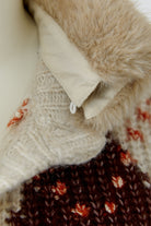 Oui detachable faux fur collar cardigan – collar attachment detail