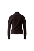 Oui brown wrap front knitted jumper – product back view
