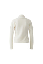 Oui cream long sleeve wrap knit jumper – product back view