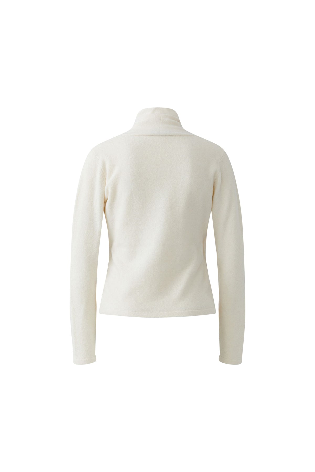 Oui cream long sleeve wrap knit jumper – product back view