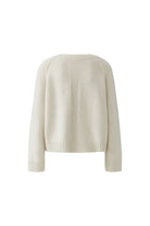 Oui cream long sleeve fine knit jumper – product back view