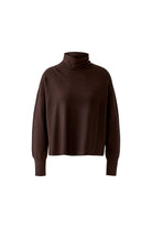 Oui Chocolate Torte fine knit turtleneck jumper – product front view