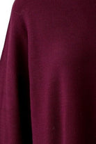 Oui Bramble Berry fine knit turtleneck jumper – fabric close-up