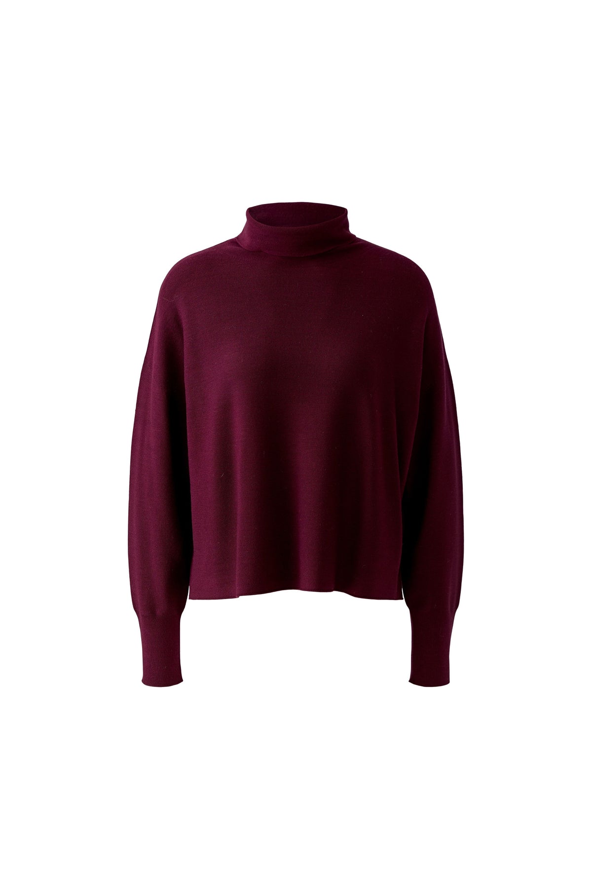 MOui Bramble Berry turtleneck jumper with ribbed cuffs – product front view