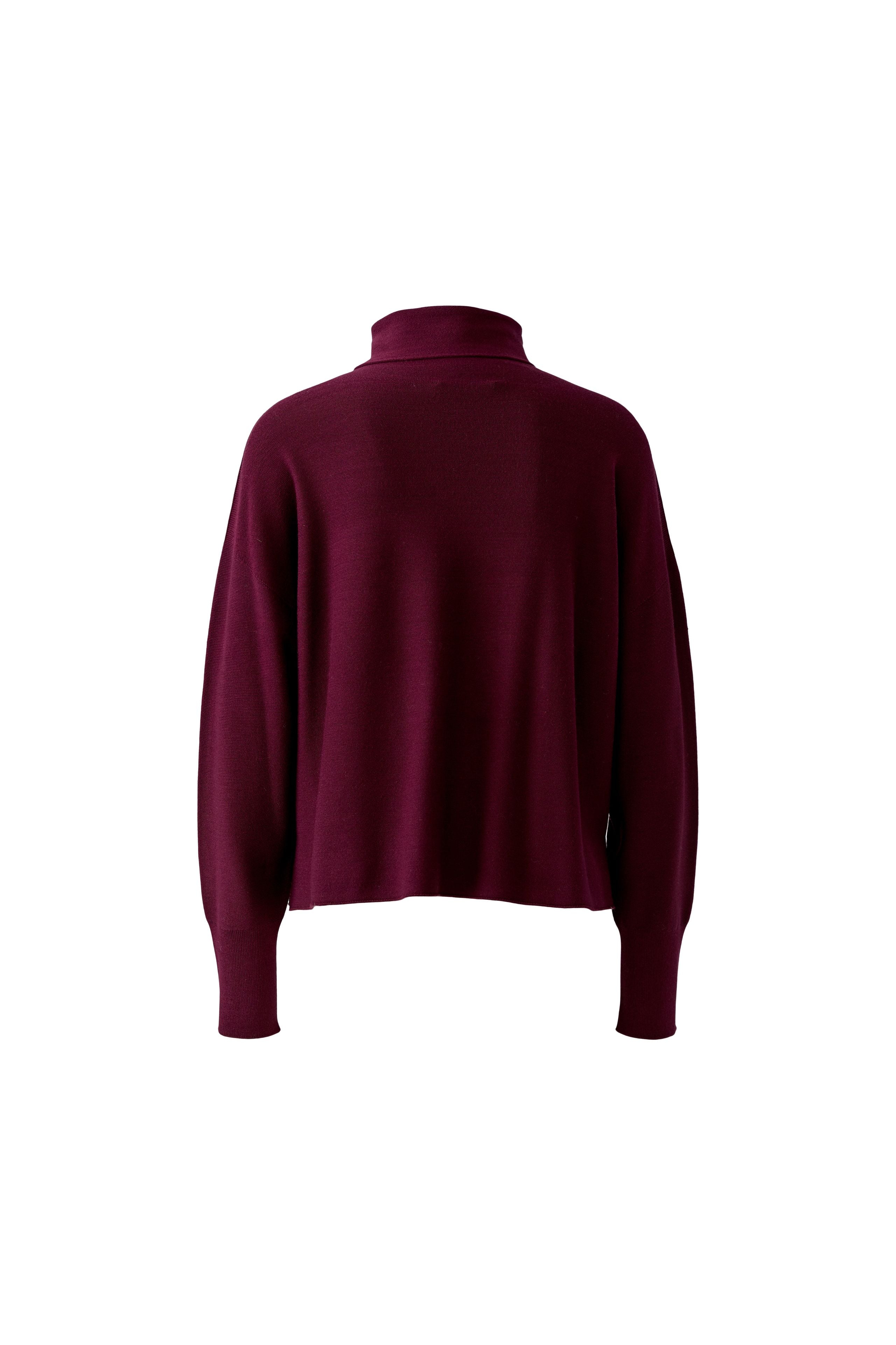 Oui Bramble Berry fine knit turtleneck jumper – product back view