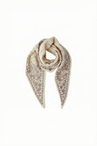 Oui off-white paisley print triangle scarf – styled around the neck