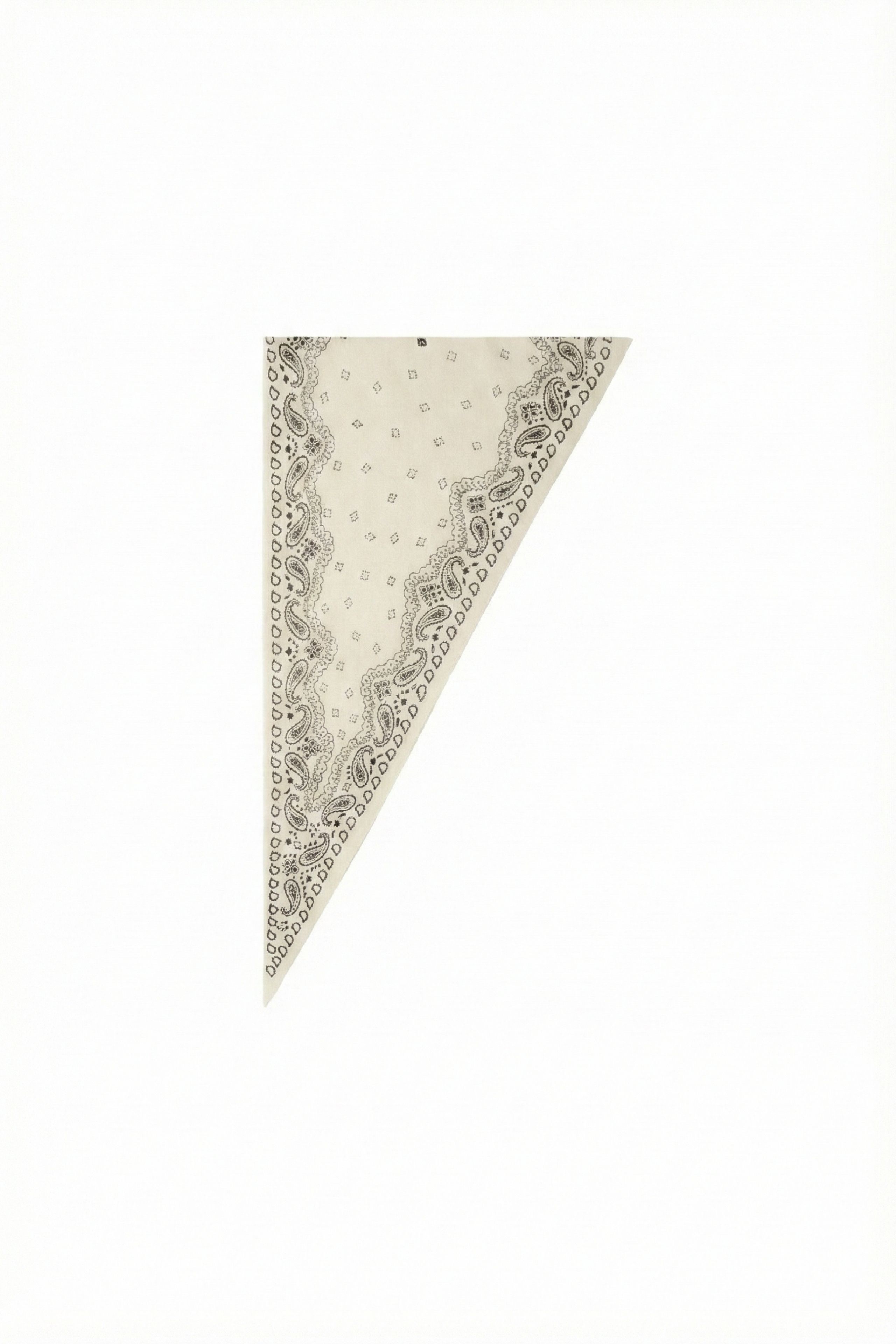 Oui off-white paisley wool blend triangle scarf – flat product view