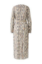 Oui Belted Snake Print Midi Dress From The Back 