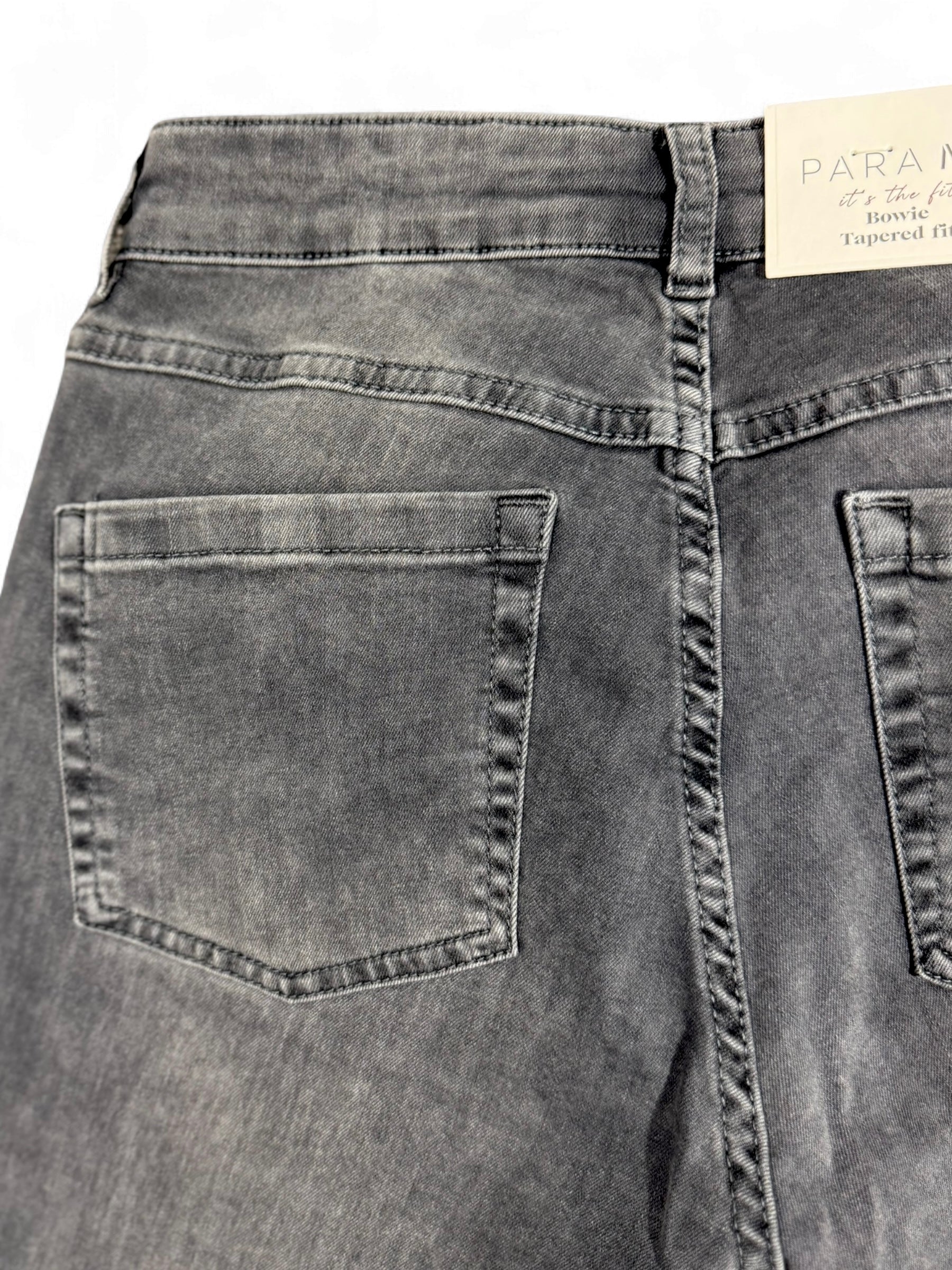 Washed grey jeans in slim leg cut styled for everyday wear