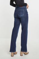 Para Mi Bobby Dark Blue Straight Leg Jeans From The Back