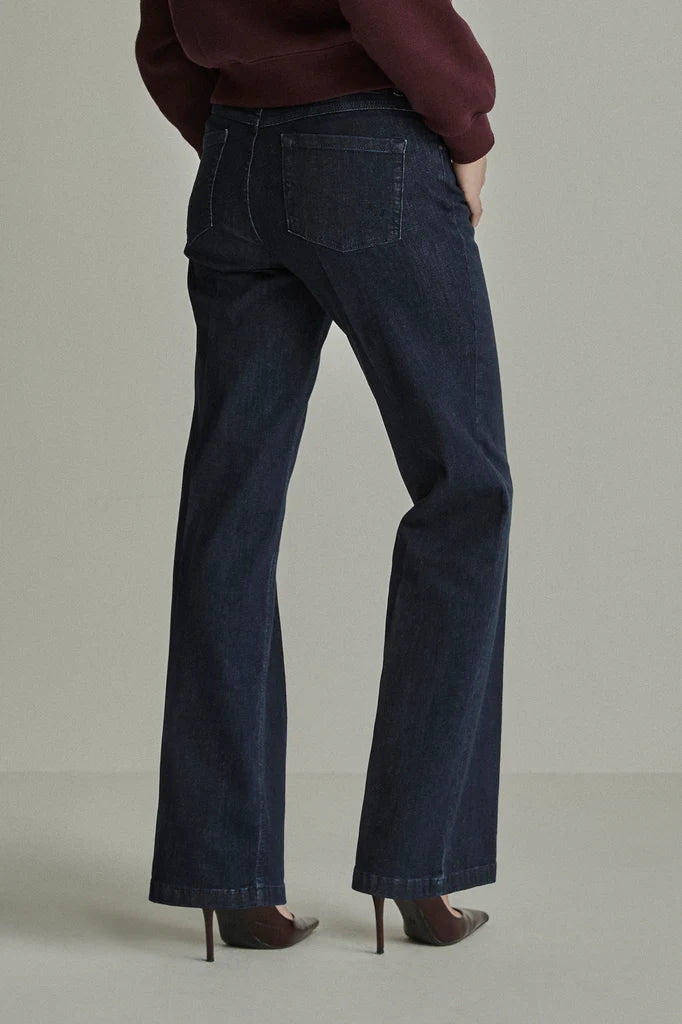 Para Mi Eve Pure Indigo high waist wide leg jeans back view