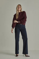 Para Mi Eve Pure Indigo high waisted wide leg jeans front view