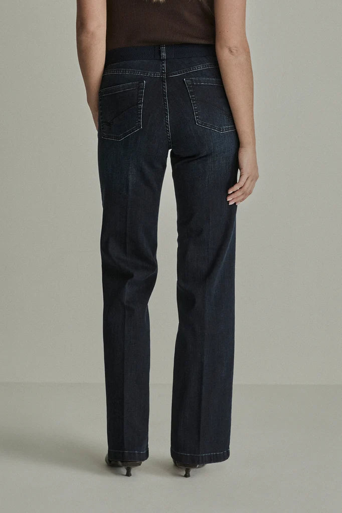 Para Mi Eve Elastic Blue Black high waist jeans back view