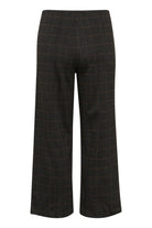 Back view of Part Two IlisanPW check print trousers with high waist