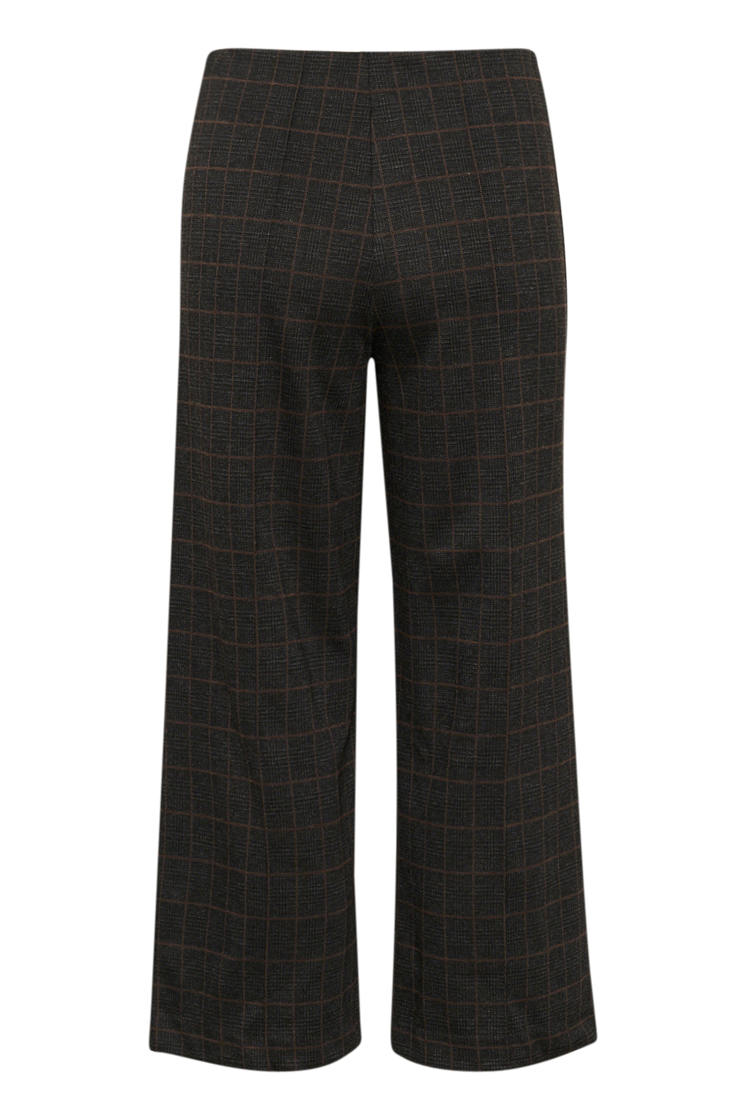 Back view of Part Two IlisanPW check print trousers with high waist