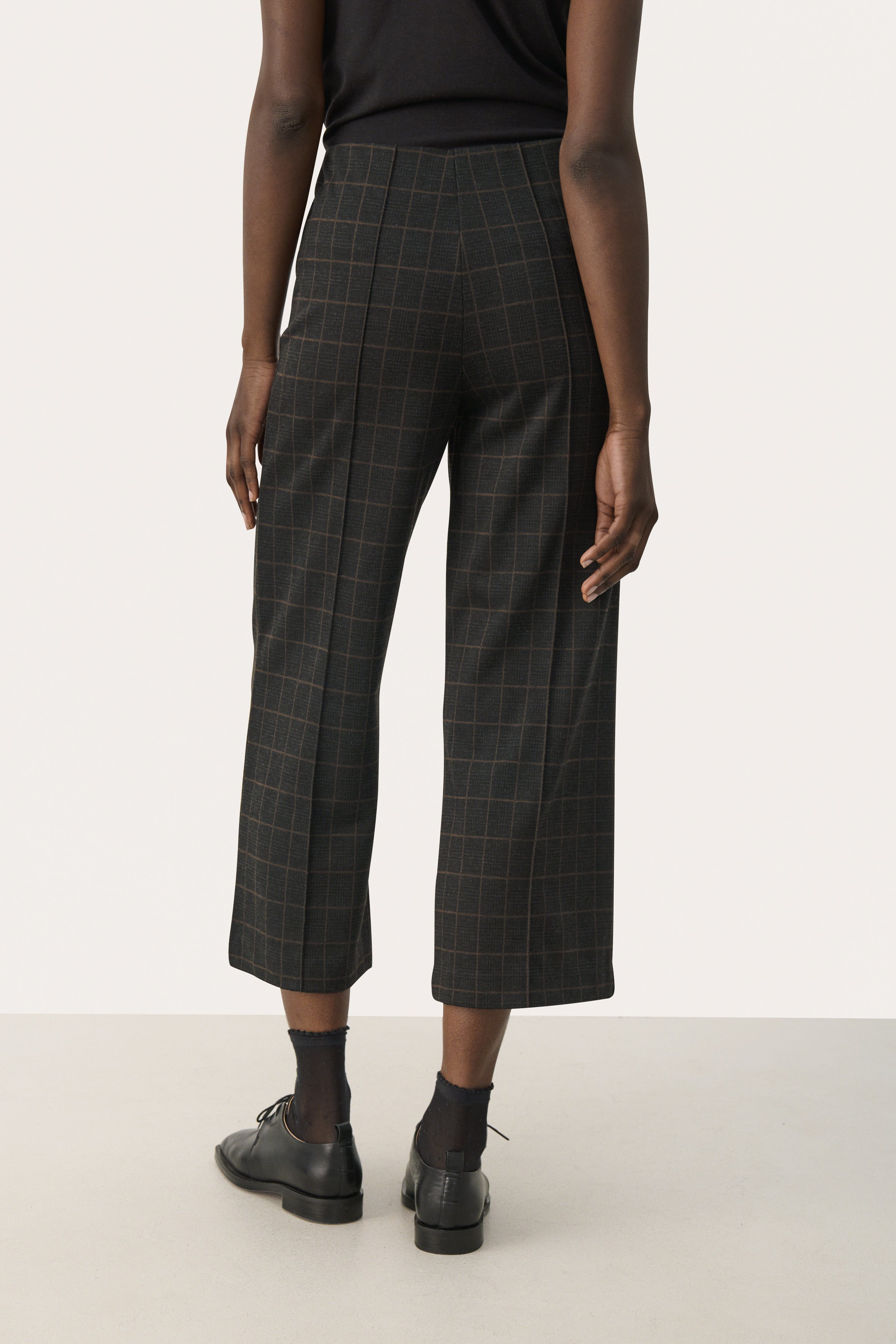 Part Two Lisan Check Print Trousers In Grey Check from The Back