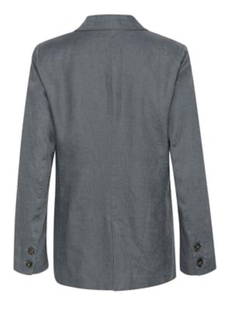 Part Two Nyan Grey Linen Single Breasted Blazer