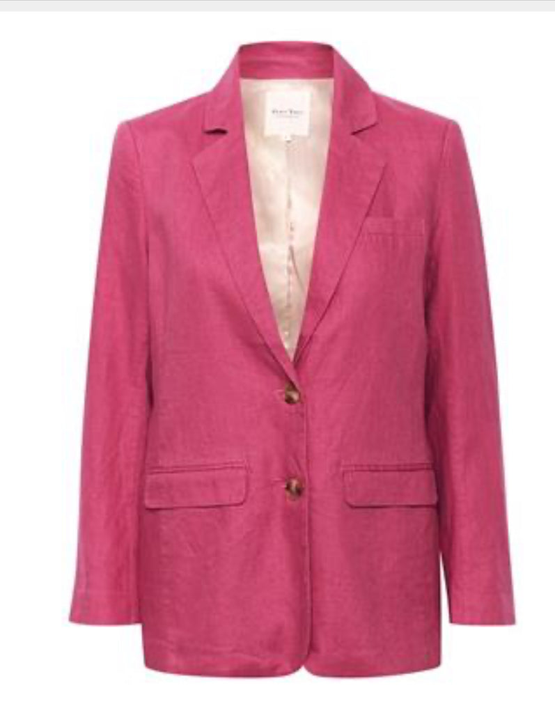 Part Two Nyan Linen Single Breasted Blazer In Red 