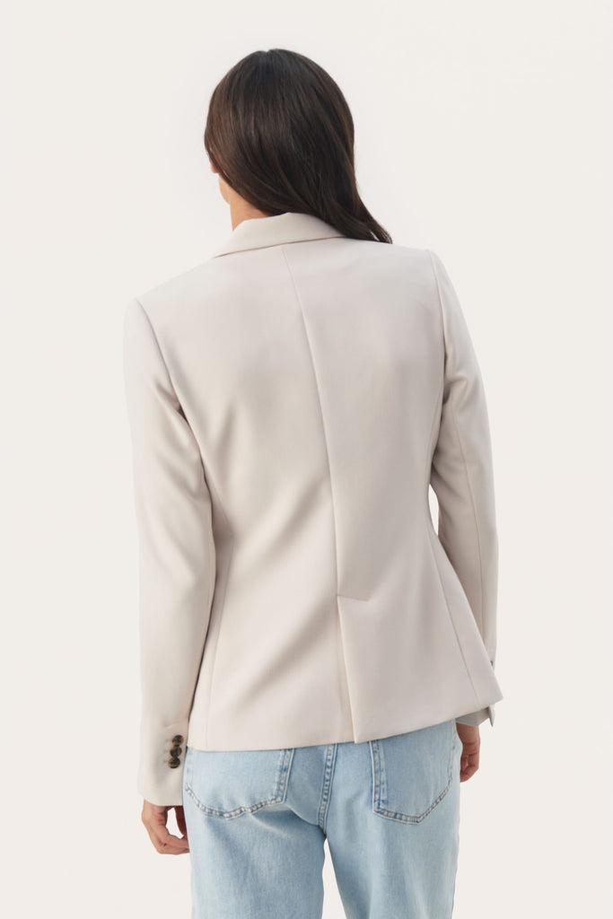 Part Two Taylor Off White Single Button Blazer From Back 