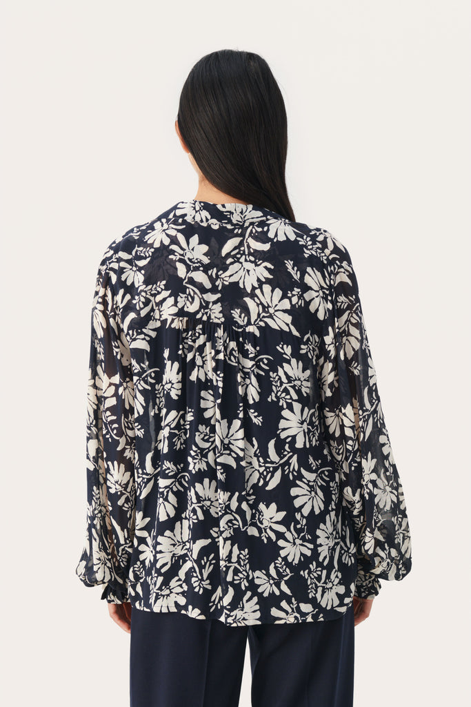 Part Two Faya Floral Print Blouse From The Back