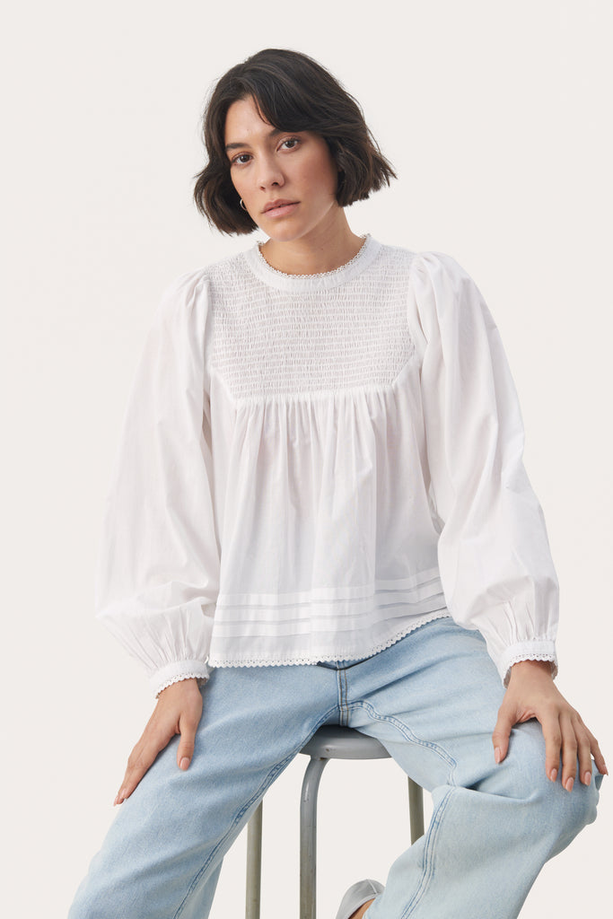 Part Two Edit White Relaxed Fit Blouse